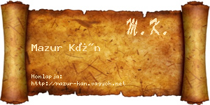 Mazur Kán névjegykártya